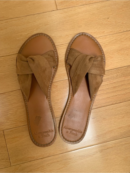 Abercrombie & Fitch Shoes - Abercrombie & Fitch Brown Knotted Suede Slide Sandals